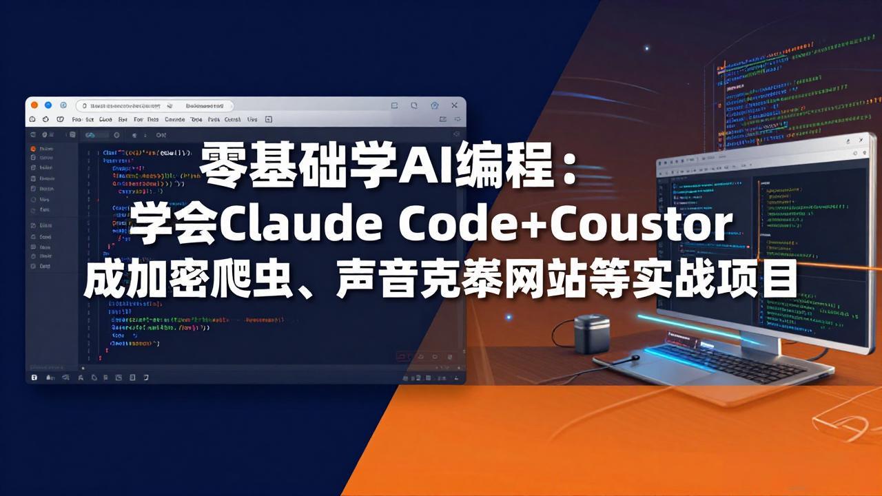 零基础学AI编程：学会Claude Code+Cursor完成加密爬虫、声音克隆网站等实战项目-68资源