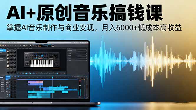 AI+原创音乐搞钱课：掌握AI音乐制作与商业变现，月入6000+低成本高收益-68资源