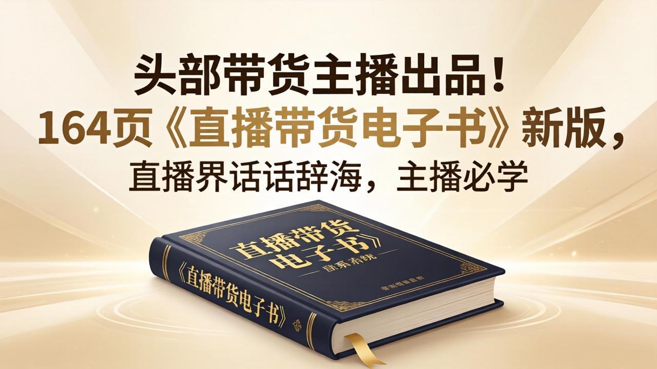 头部带货主播出品！164页《直播带货电子书》新版，直播界话术辞海，主播必学-68资源