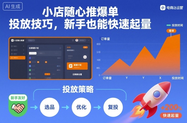 小店随心推爆单投放技巧，新手也能快速起量-68资源