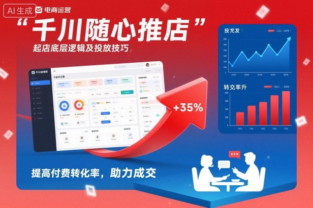 千川随心推起店底层逻辑及投放技巧，提高付费转化率，助力成交-68资源
