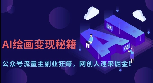 AI绘画变现秘籍：公众号流量主副业狂挣，网创人速来掘金【揭秘】-68资源