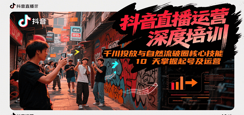 抖音直播运营深度培训，千川投放与自然流核心技能，10天掌握起号及运营(6-7月新课)-68资源
