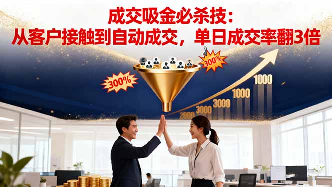 吸金成交营销必杀技：从客户接触到自动成交，单日成交率翻3倍-68资源