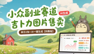 小众副业赛道 吉卜力图片售卖 单日2张+ AI一键生成【附教程】-68资源